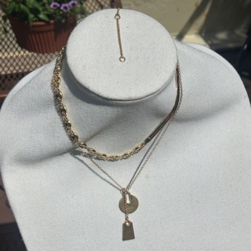 MADEWELL Gold Herringbone Pendant NECKLACES – 2 LOT “B” - Picture 3 of 8